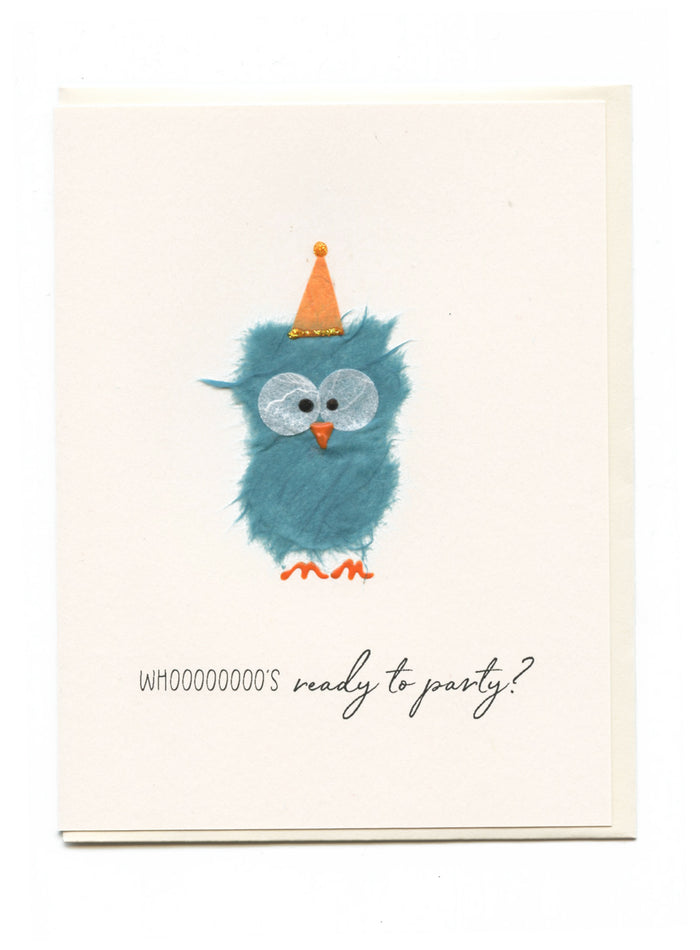 "Whooooo's Ready To Party? Owl w Party Hat