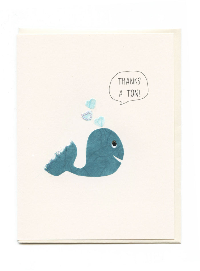 "Thanks a Ton"  Whale w Hearts