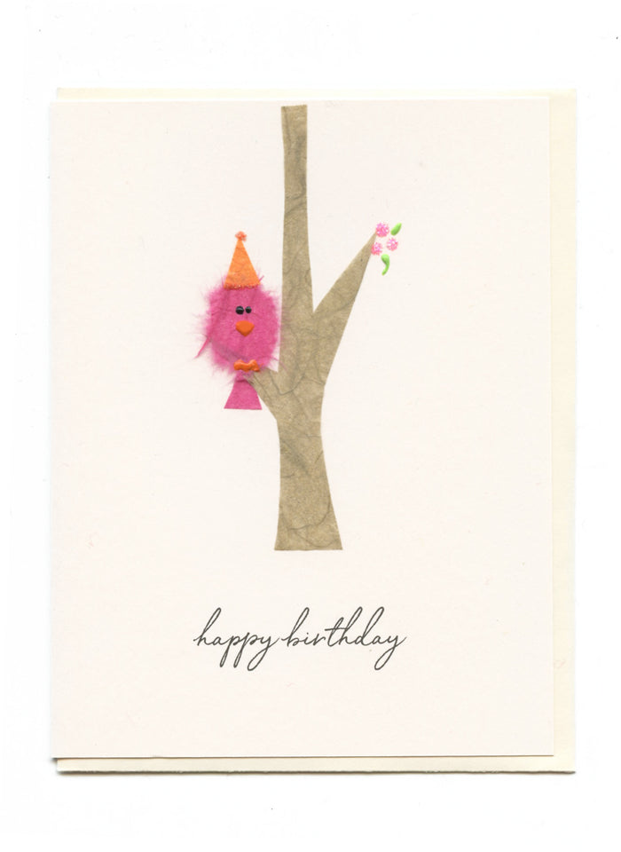 "Happy Birthday" Bird in Tree